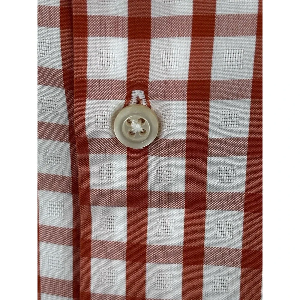 Banana Republic Shirt Mens M Slim Fit Graphic Check Gingham Candied Yam